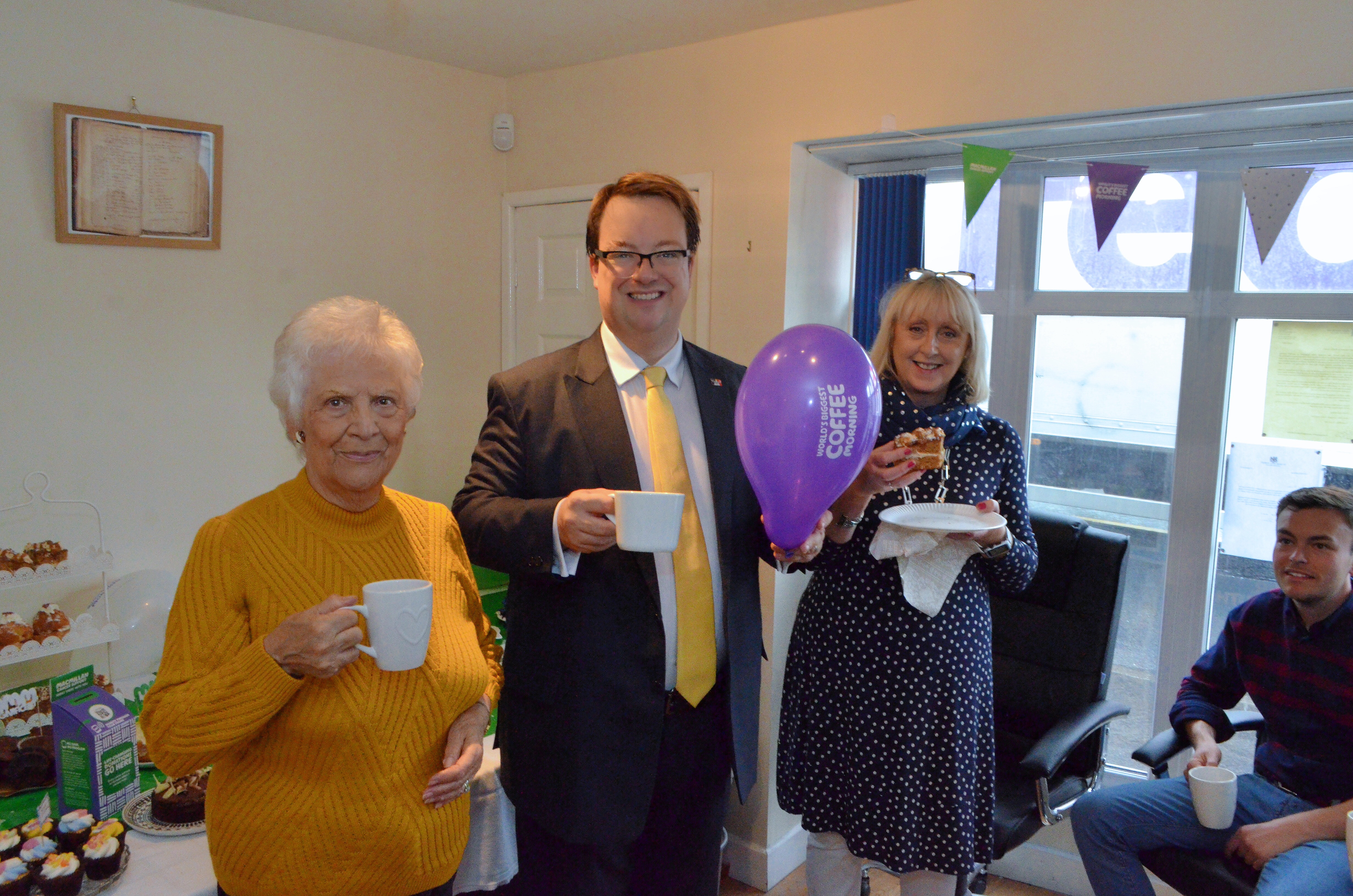Mike holds a coffee morning for Macmillan Cancer Support at his office in Wordsley